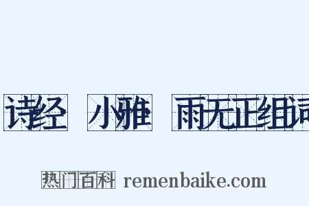 诗经·小雅·雨无正组词是什么意思的图片